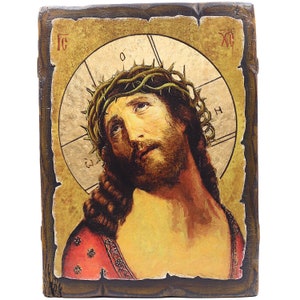 Handmade Wooden Orthodox Icon - Jesus Icon - Size 10.6''х7.9'' (27 cm 20 cm) - Authentic Traditional Style & Vintage Effect