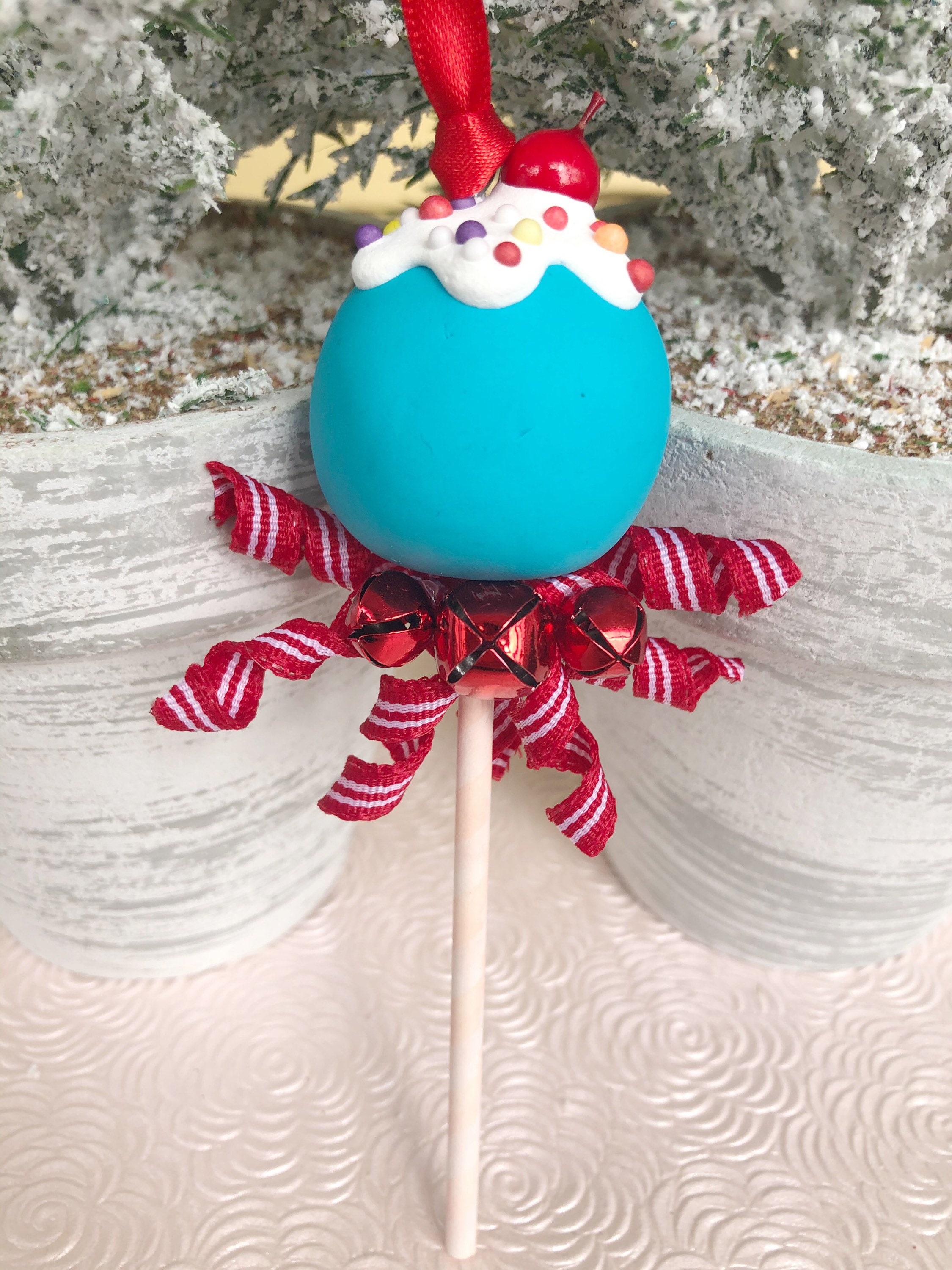 Cake Pop Christmas Ornament Christmas Sweets Holiday Etsy