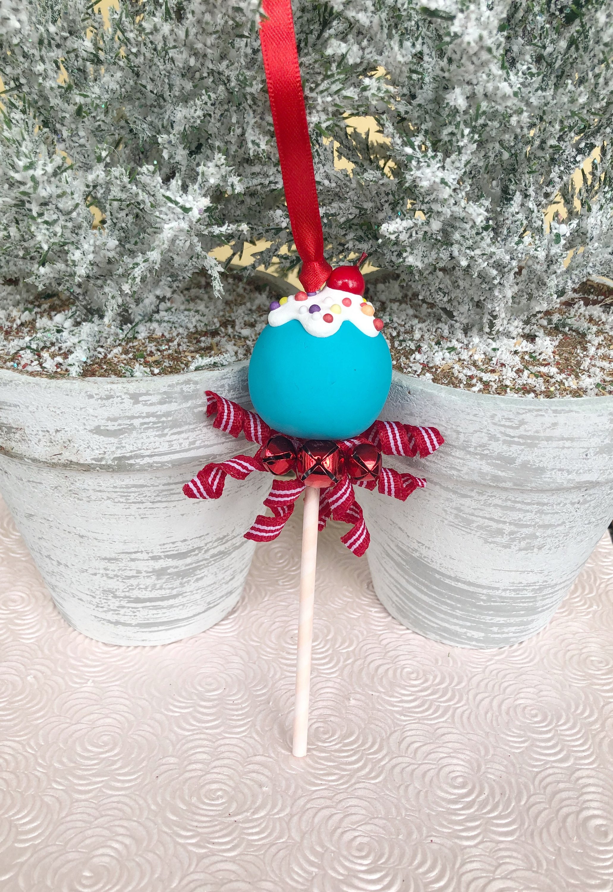 Cake Pop Christmas Ornament Christmas Sweets Holiday Etsy