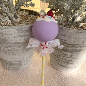 Handmade light purple Christmas cake pop ornament