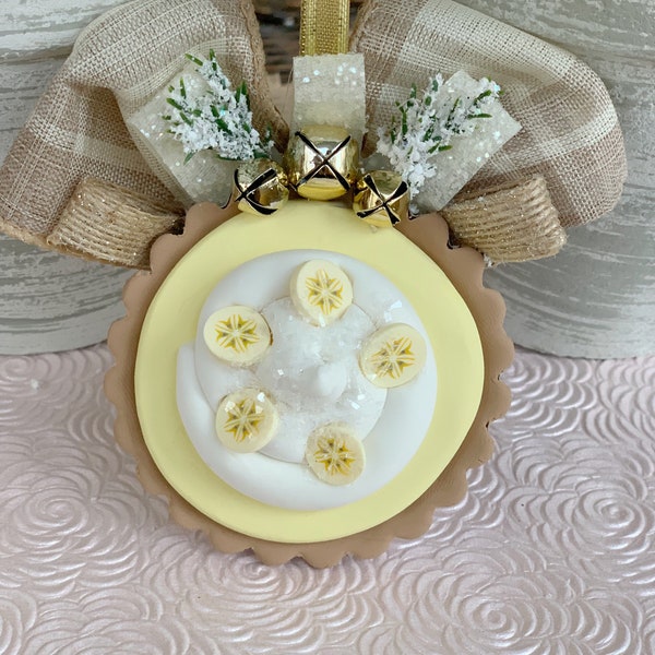 Banana cream pie Ornament | Kitchen Sweets Holiday Decoration | Bakery Christmas Ornament |