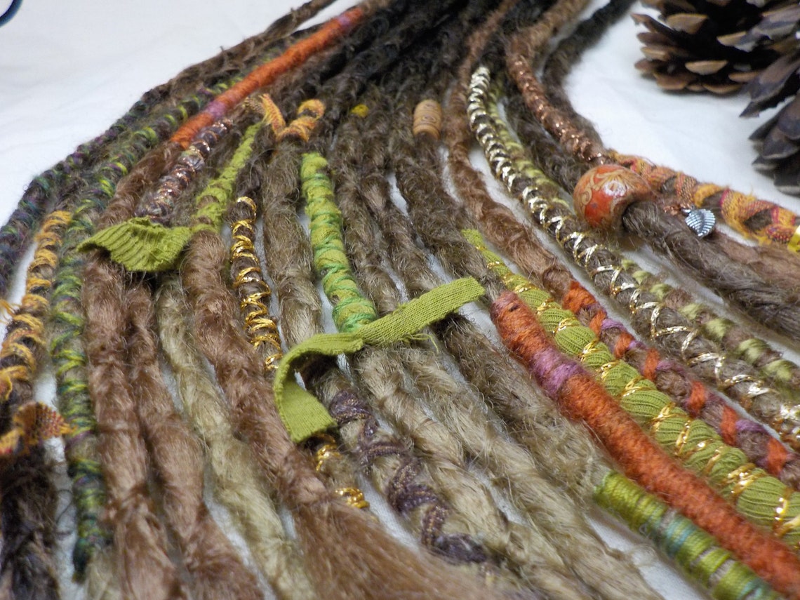 Conjunto de acento de 10 rastas sintéticas de doble extremo en | Etsy