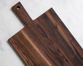 Handmade Wooden Serving Board - 18" Charcuterie Board with 5" Handle in Cherry, Maple, and Walnut - Made in Pennsylvania