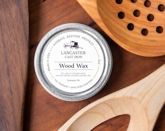 Board and Spoon Wood Wax - 2 oz Organic Beeswax and Mineral Oil Conditioner and Wood Butter, Made in USA