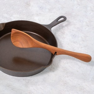 Handmade Wooden Resting Corner Spoon - 12” Spoon, Made in the USA with Pennsylvania Black Cherry Wood