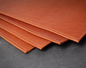 Genuine Leather Placemat - 14x20 Large Dining Table Mats - Made in USA - Handmade Artisan Placemats