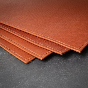 Genuine Leather Placemat - 14x20 Large Dining Table Mats - Made in USA - Handmade Artisan Placemats