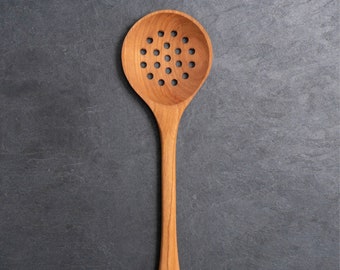 Handmade Wooden Strainer Spoon and Skimmer