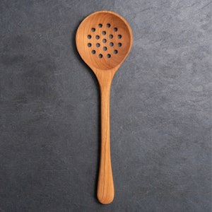 Handmade Wooden Strainer Spoon and Skimmer