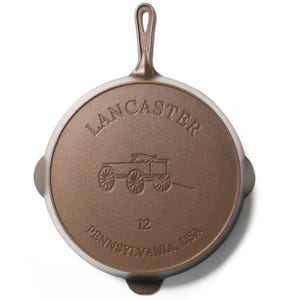 No. 12 Lancaster Cast Iron Skillet - 13 3/8” Smooth, Lightweight Pan made in the USA