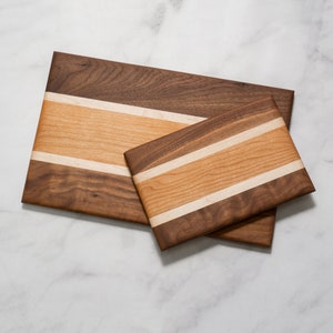 Striped Cutting Board - Made in Pensylvania with Cherry, Maple and Black Walnut