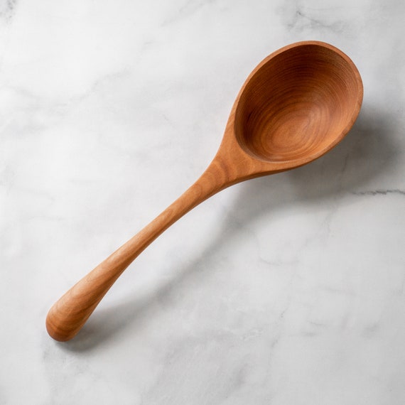 Handmade Wooden Ladle 12 Hand Carved Large Soup Ladle, Made in the USA With  Pennsylvania Black Cherry Wood Big Dipper Wooden Spoon 