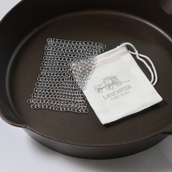 Chainmail Scrubber - Made in the USA for Cleaning Cast Iron Skillets and other Cookware