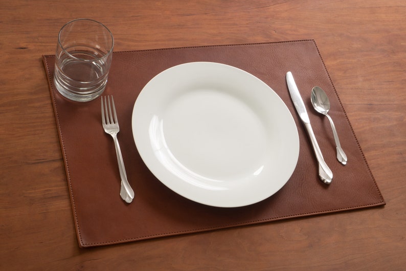 Genuine Leather Placemat 14x20 Large Dining Table Mats Etsy