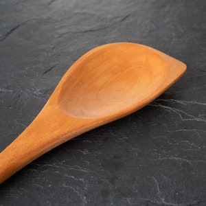 12 Wooden Corner Spoon, Handmade Lancaster Cast Iron Wood Spoons for Saute, Baking, Mixing, and Serving image 3