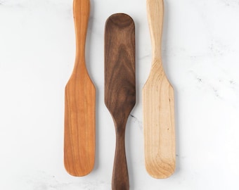 Handgefertigtes Holz-Spurtle - 12 ”großes Rührutensil Hergestellt in den USA mit Pennsylvania Black Cherry Wood