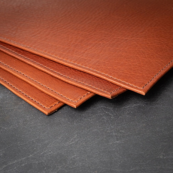 Echtleder Tischset - 14x20 Große Esstisch Matten - Made in USA - Handgemachte Artisan Tischsets
