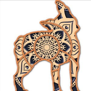 Boston Terrier 3D Mandala Dog Silhouette SVG file for Cutting (4 Layers)