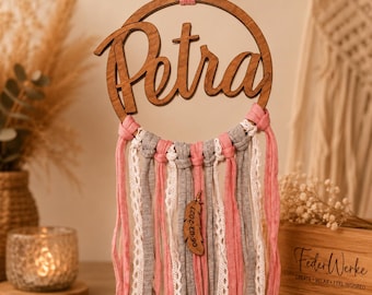 Apanhador de sonhos, presente para recém-nascido, presente de batizado, presente personalizado, presente com detalhes do nascimento, decoração para quarto de bebê, presente para recém-nascido