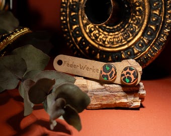 Ohrschmuck, Ohrstecker, Holzschmuck, Edelstahl Schmuck, Handarbeit, Geschenkidee, Geburtstagsgeschenk, Festival Schmuck, Muttertag, Leo