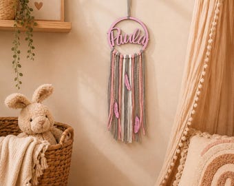 Traumfänger, Geschenk zur Geburt, Geschenk zur Taufe, personalisiertes Geschenk, Geschenk mit Geburtsdaten, Kinderzimmerdeko, Baby Geschenk