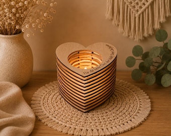 Geschenk zum Muttertag, Holz Windlicht, Teelicht, Teelichthalter, beste Mama, gravierte Deko, Holzdeko, Kerze, Geschenkidee, Herz