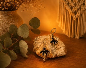 Ohrschmuck, Schwarz Gold, Balett Schmuck, Creolen,Geschenkidee, Abiball, Tanzball, Muttertag, Geschenk für Freundin, Ballerina