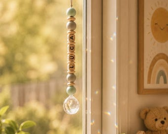 Sonnenfänger, Suncatcher, Geschenk zur Geburt, personalisiertes Geschenk, Kinderzimmer, Baby Geschenk, Fensterdeko, Geschenkidee Geburt