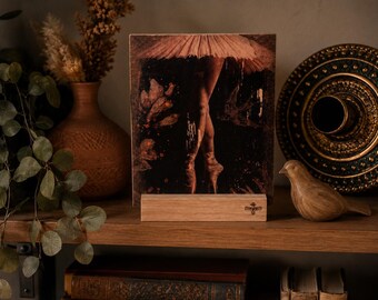 Wooden picture, wooden decoration, photo on wood, ballerina, ballet decoration, abstract art, dance decoration, gift idea