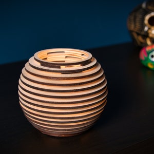 The shift light! Wooden lantern/tea light/tea light holder - ball with glass for indoor and outdoor use/restaurant/wedding/birthday