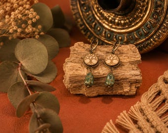 Ohrringe, Lebensbaum Motiv, Holzschmuck, Naturschmuck, Edelstahl Schmuck, Handarbeit, Geschenkidee, Geschenk für Freundin