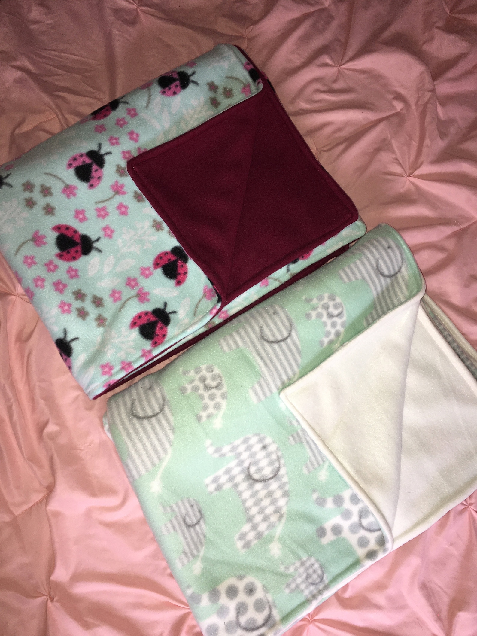 Blanket Double Sided Fleece Blanket Etsy