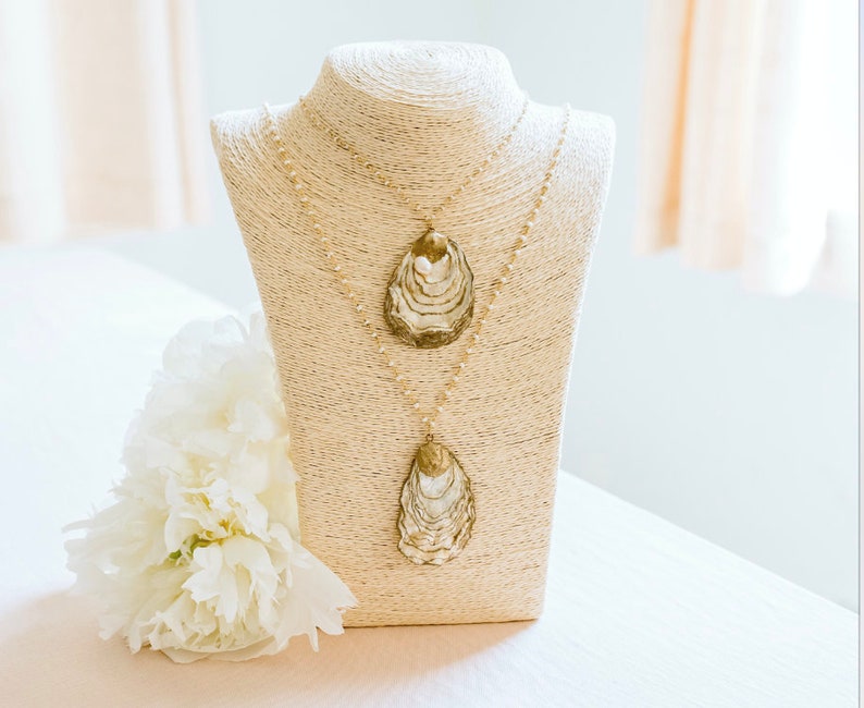 Handmade Golden Tide Bridesmaid Gift Holiday Accessories Oyster Necklace Charleston