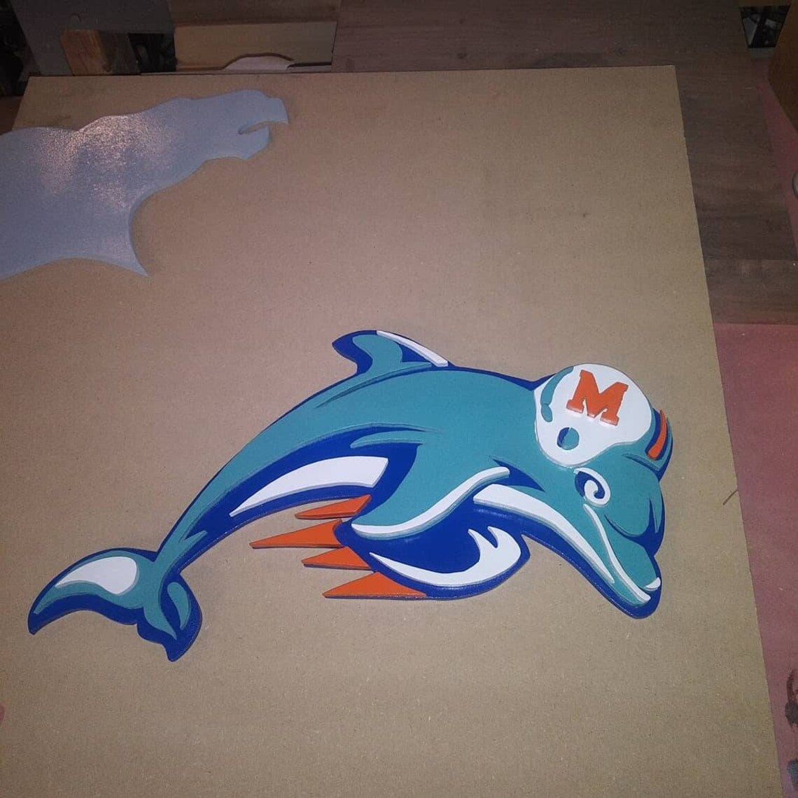 3D miami dolphins logo wall art miami dolphins wood wall Etsy