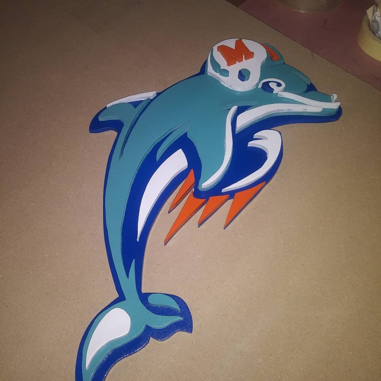 3D miami dolphins logo wall art miami dolphins wood wall Etsy