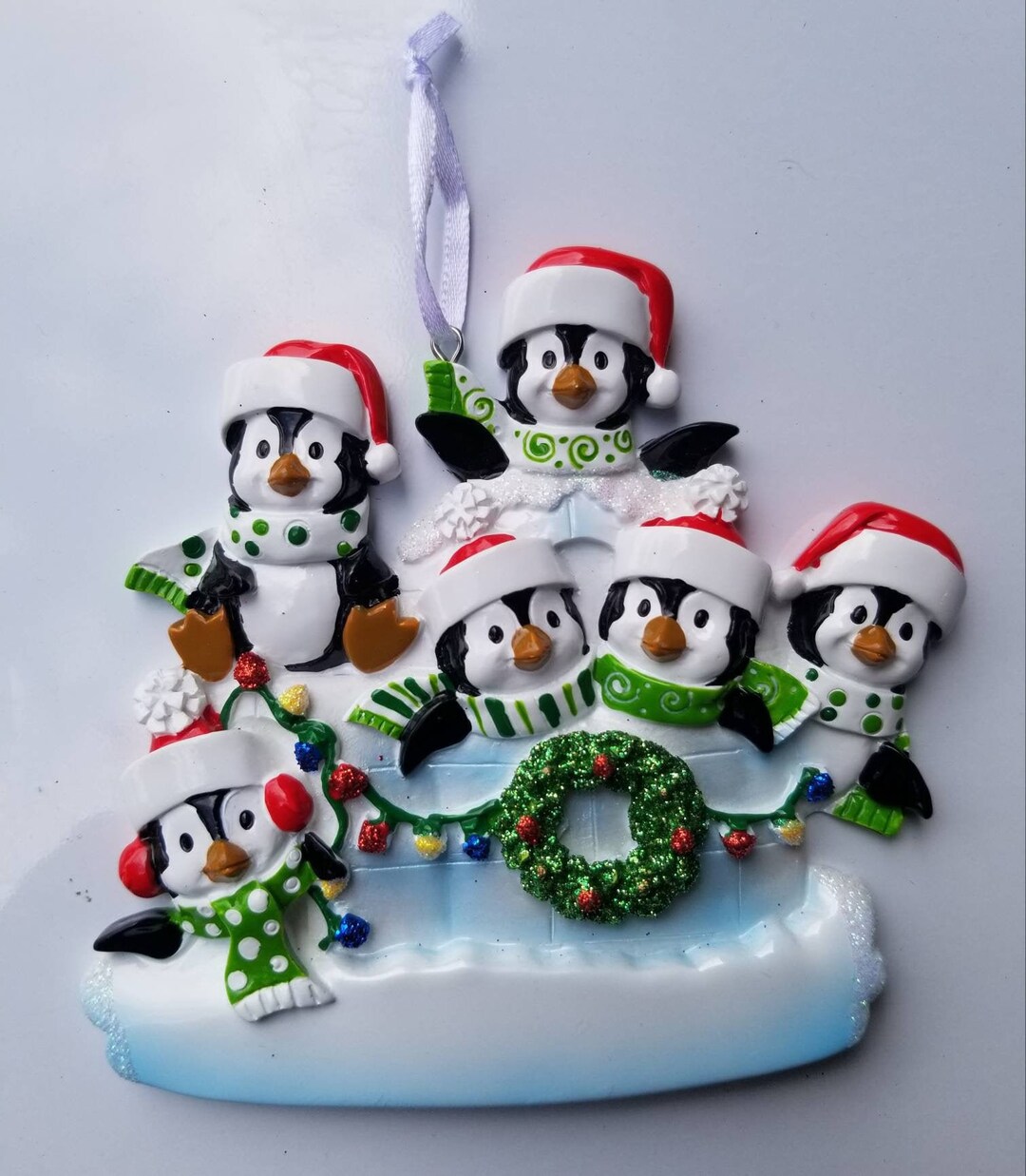 Penguin Igloo Christmas Ornaments With 6, Personalized Gift, Free
