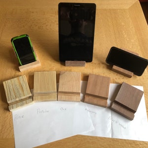 Custom hand Crafted wood Tablet or phone stand.