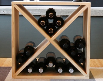 Creekside 24 Bottle Wine Cube Stackable Wood Wine Rack