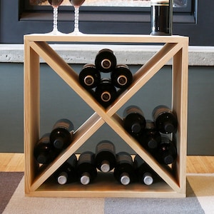 Creekside 24 Bottle Wine Cube Stackable Wood Wine Rack image 1