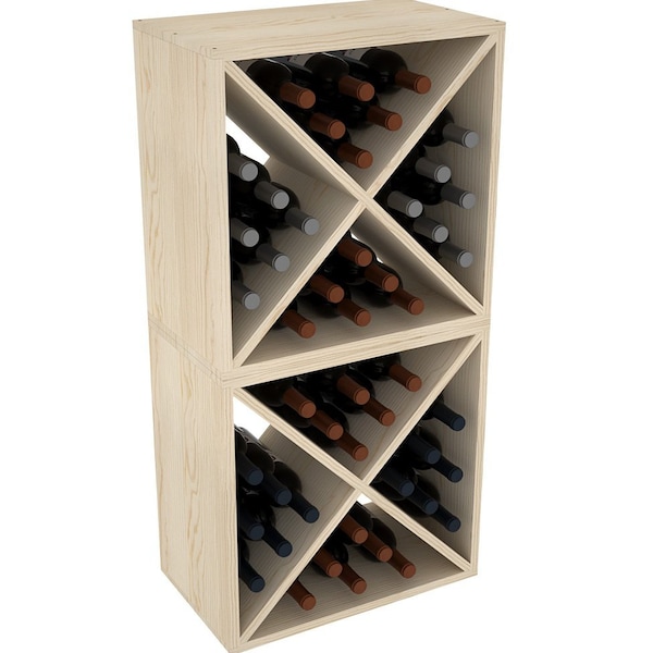 Creekside 24 Bottle (Set of 2) Wine Cube Stackable Wood Wine Rack