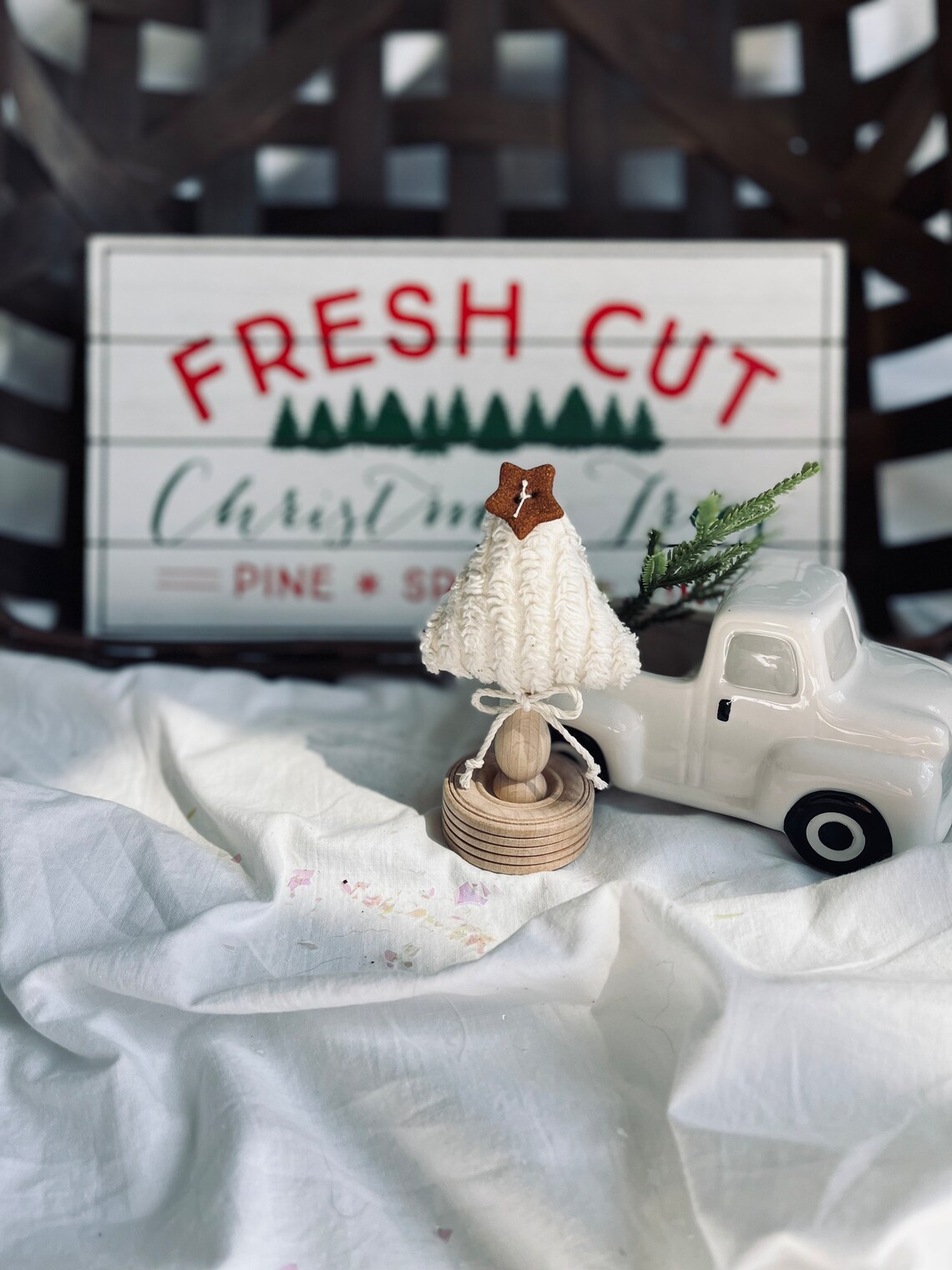 Vintage Chenille Christmas Tree/farmhouse Christmas Etsy