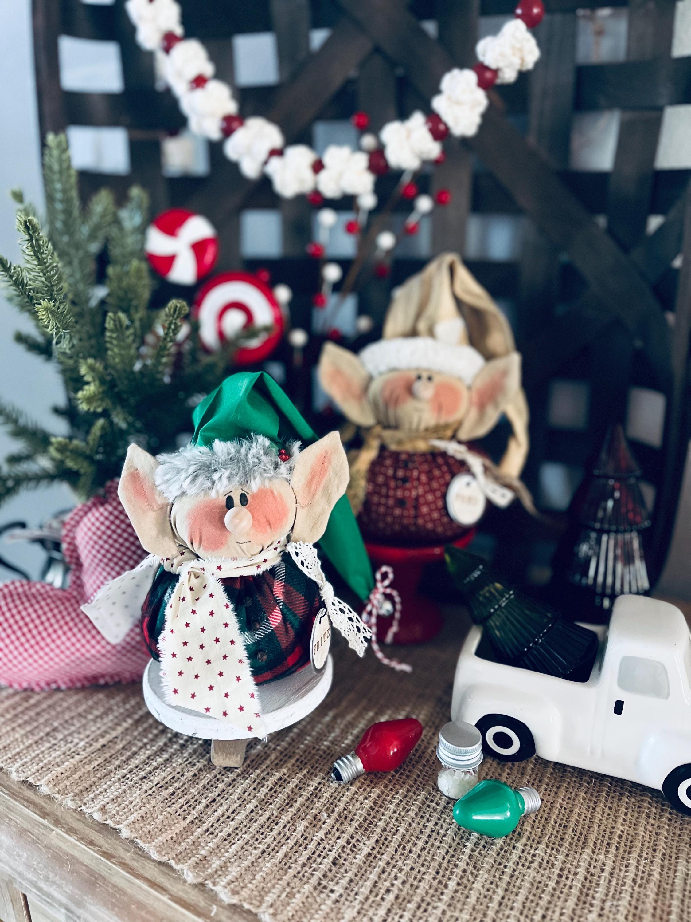 Rustic Elf Primitive Elves/snowman/rustic Elf/elf Decor/farmhouse Decor/tiered ...