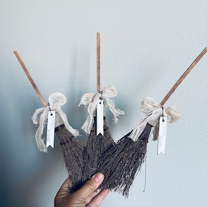 Rustic Witch broom/Witch Decor/Primitive Witch broom/Tiered tray decor/Halloween/Halloween Decor/Broom Rides