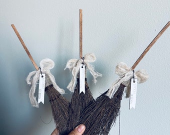 Rustic Witch broom/Witch Decor/Primitive Witch broom/Tiered tray decor/Halloween/Halloween Decor/Broom Rides