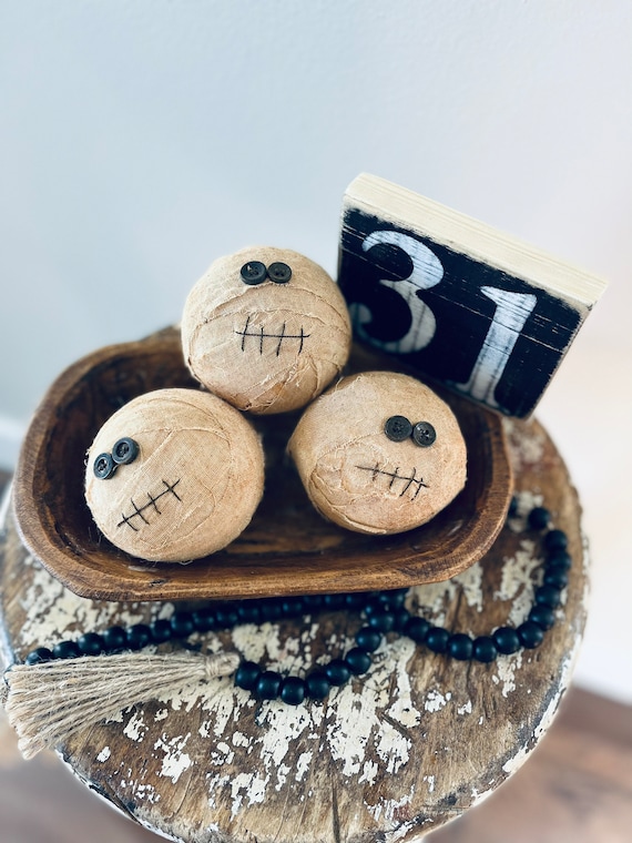 Mummy Bowl Fillers: Cinnamon Scented Halloween Decor (Set of 3)
