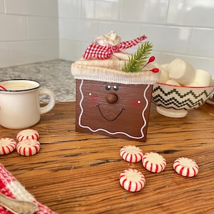 Gingerbread man wooden block/Gingerbread Decor/Christmas/Tiered Tray Decor/Gingerbread man/wooden block/Christmas Decor