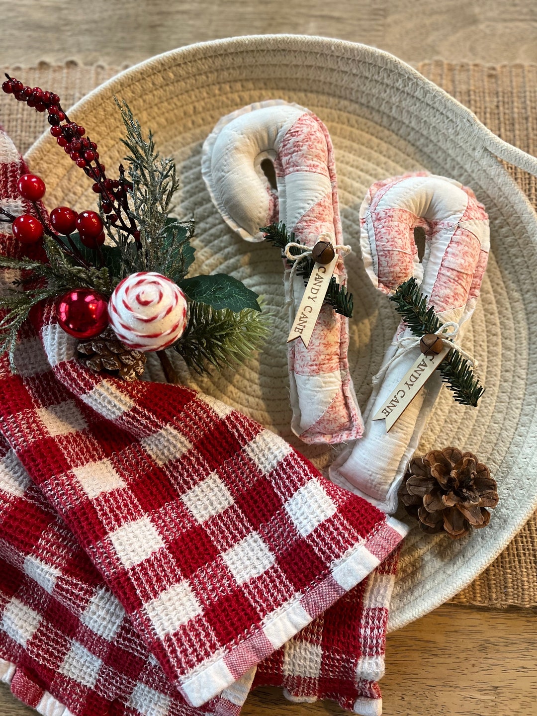 Antique Quilt Candy Cane Plushie/prim Candy Cane/peg Rail Decor/peg ...