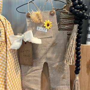 Farmhouse Overalls Wall Hanging: Fall Harvest Decor