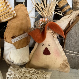 Scarecrow Plushie/Scarecrow Decor/Scarecrow tuck/Scarecrow Ornie/Fall Decor/Harvest Decor/Tiered Tray Decor/Autumn Decor/