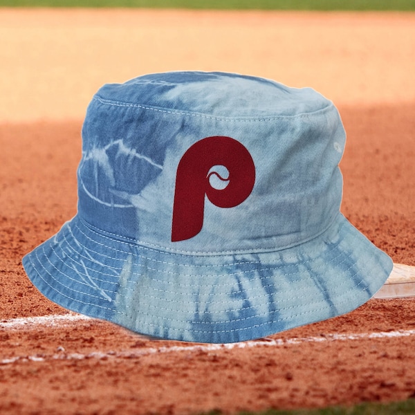 Phillies Retro Tie-dyed Bucket Hat Baby blue